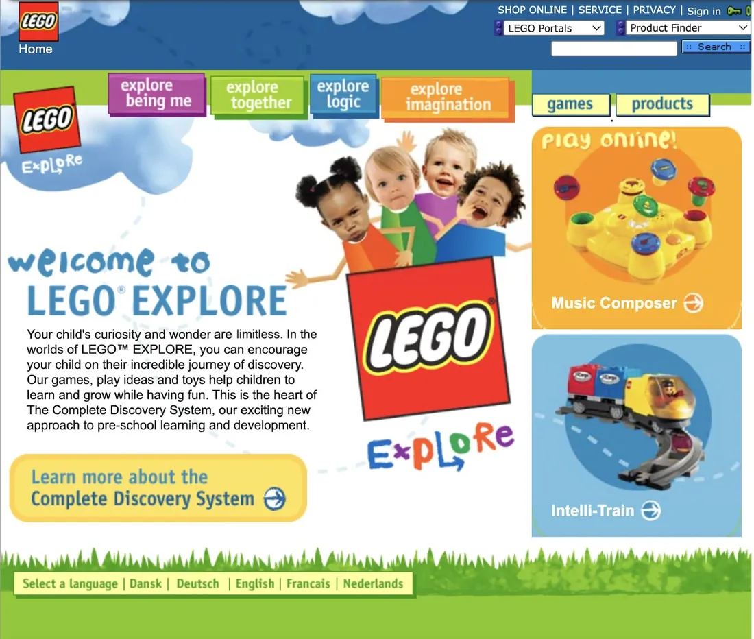 LEGO Explore website home page