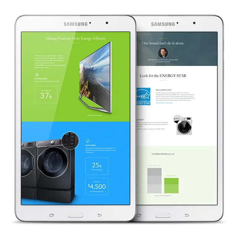 Two tablets: Making Products More Energy-Efficient, and Look for the ENERGY STAR